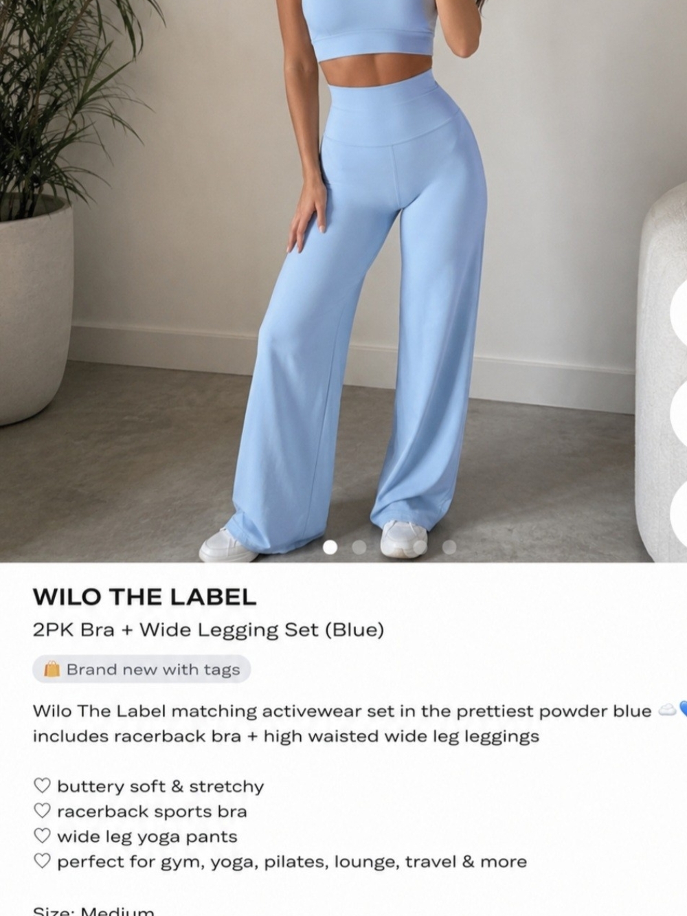 WILO The Label Powder Blue Active Top - Size M